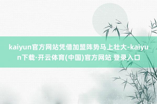 kaiyun官方网站凭借加盟阵势马上壮大-kaiyun下载·开云体育(中国)官方网站 登录入口