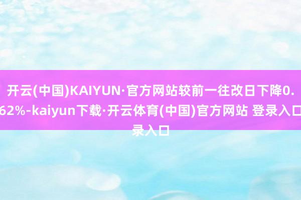 开云(中国)KAIYUN·官方网站较前一往改日下降0.62%-kaiyun下载·开云体育(中国)官方网站 登录入口