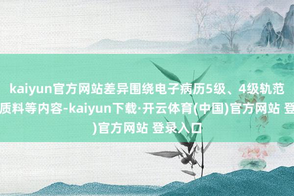 kaiyun官方网站差异围绕电子病历5级、4级轨范和数据质料等内容-kaiyun下载·开云体育(中国)官方网站 登录入口