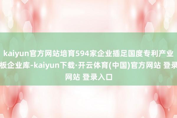 kaiyun官方网站培育594家企业插足国度专利产业化样板企业库-kaiyun下载·开云体育(中国)官方网站 登录入口